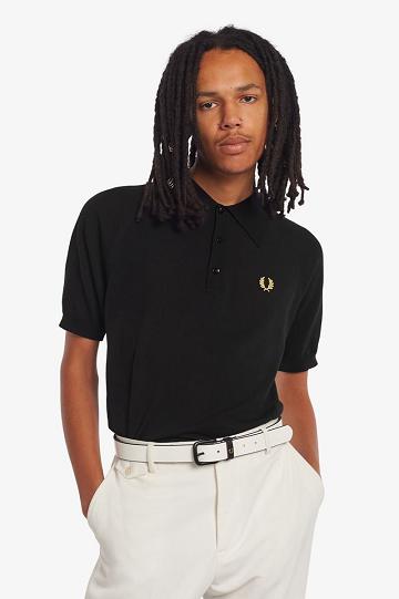 Black Fred Perry K7303 Men's Knitwear | PH 1313EBCX